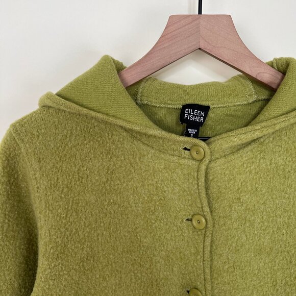 Eileen Fisher Lambswool Cotton Cardigan Sweater Knit Light Coat Jacket Oversized - Picture 5 of 10